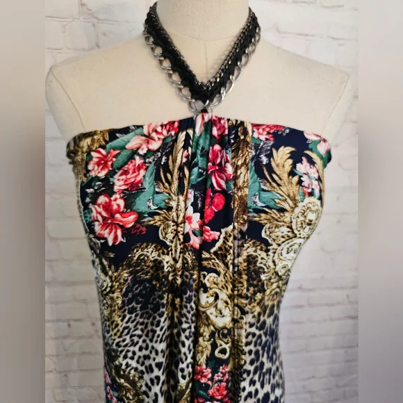 S Twelve Floral & Animal Print Maxi Dress | Navy | Small | NWOT - Picture 3 of 11